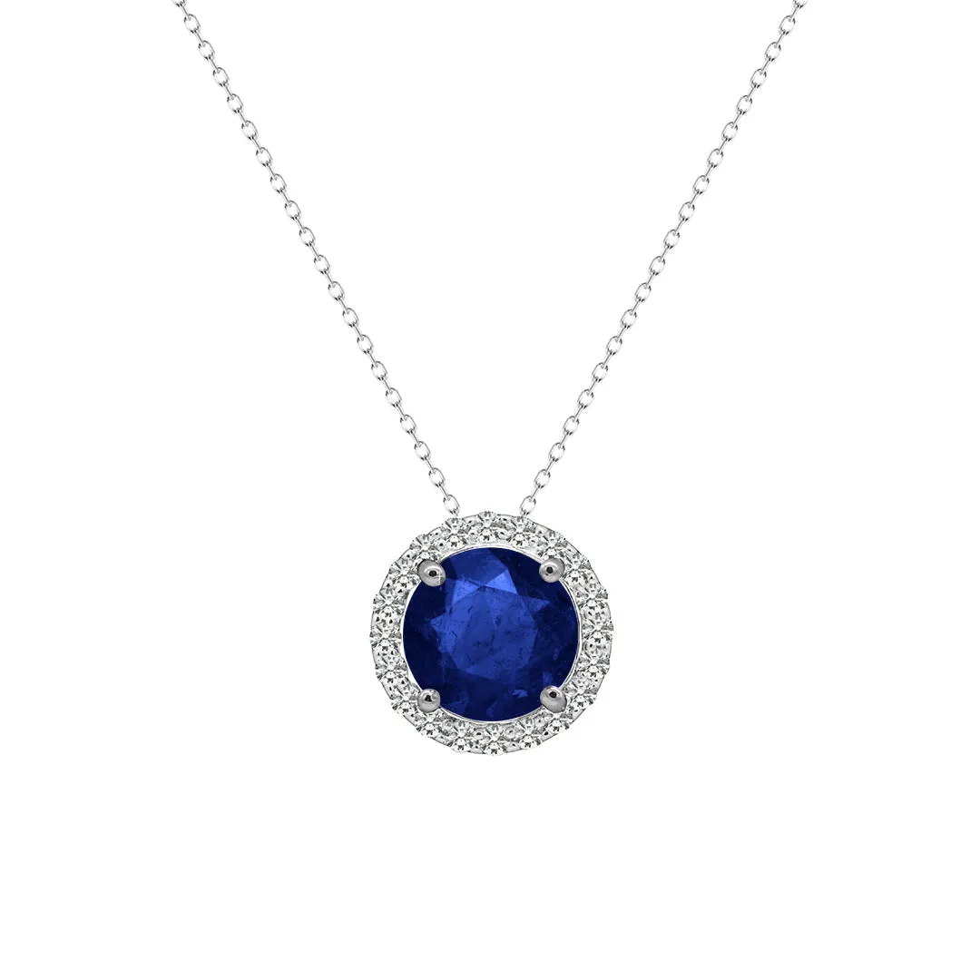 Cory Necklace 1.00ct 18K White Gold Sapphire