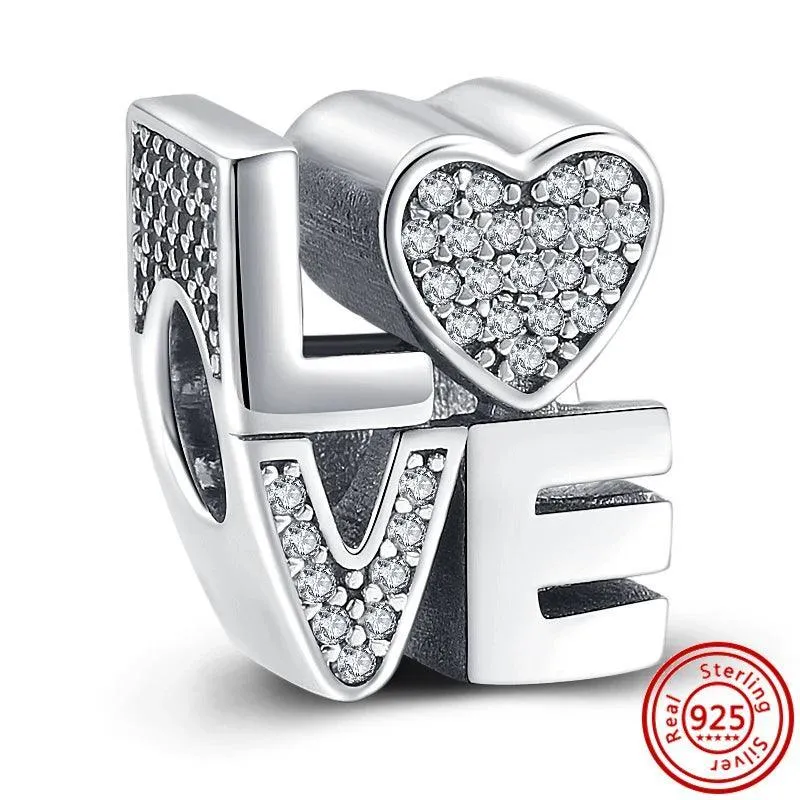 Crown Flowers Heart Silver Bead Charm: Elegant Pandora Bracelet Accessory