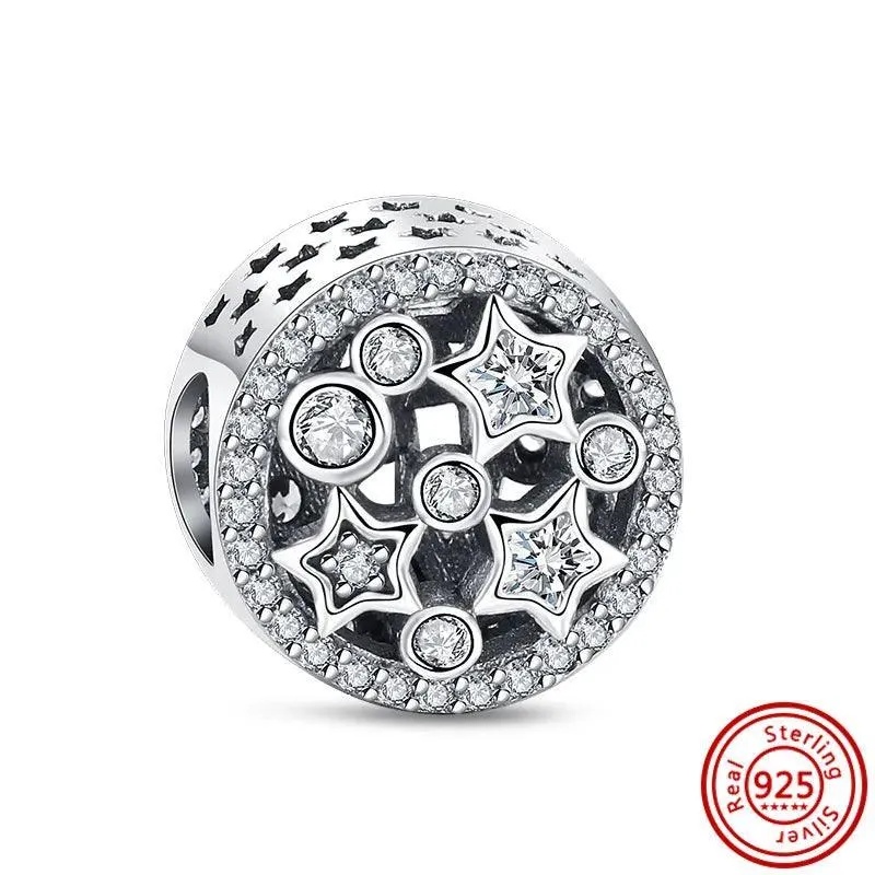 Crown Flowers Heart Silver Bead Charm: Elegant Pandora Bracelet Accessory