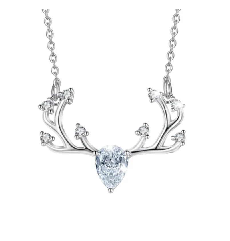 Crystal Antler Layering Necklace Sterling Silver