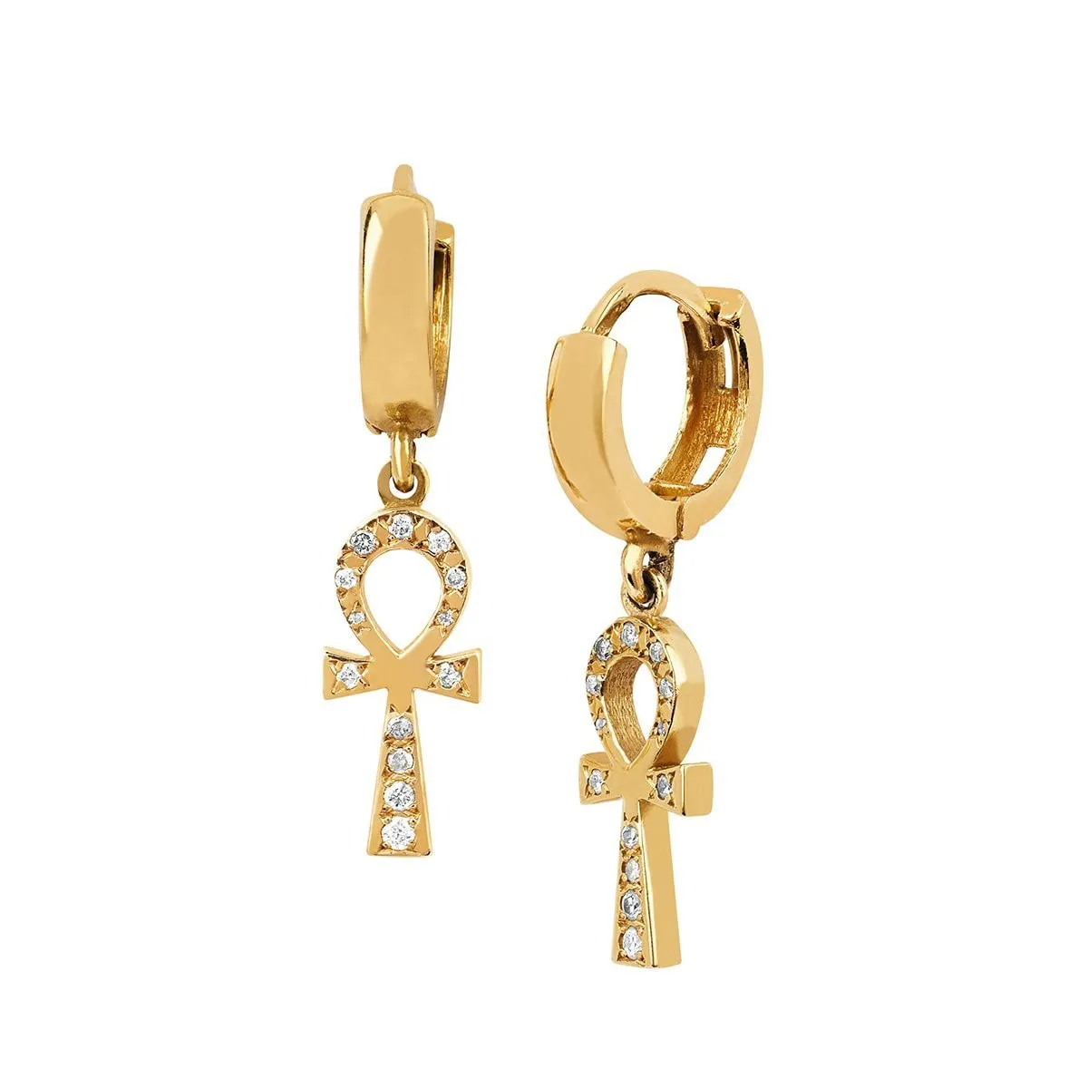 Diamond Eternal Ankh Cross Earring | Ready to Ship