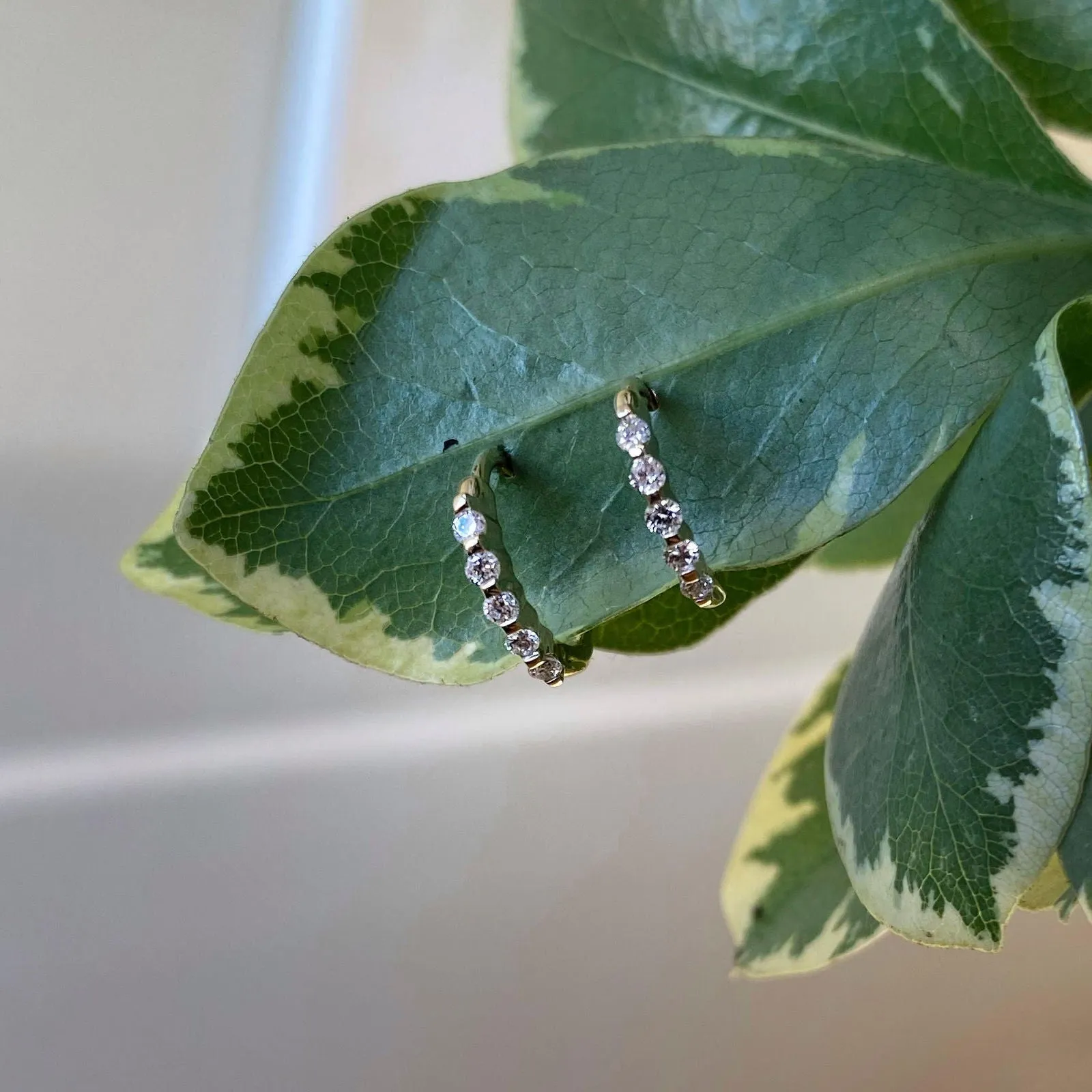 Diamond Hinged Hoop Earrings