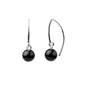 Earring | V Wire - Small  | Onyx