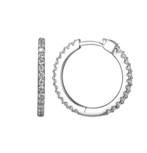 ELLE Sterling Silver "Stardust" CZ Hoop Earrings (SI5059)