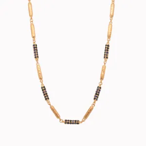 Elongated Sapphire Bead Necklace