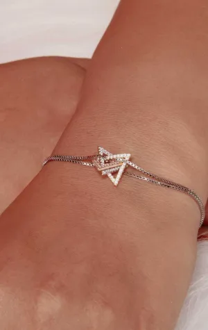 Entangled Multi-Coloured Triangle Bracelet Silver