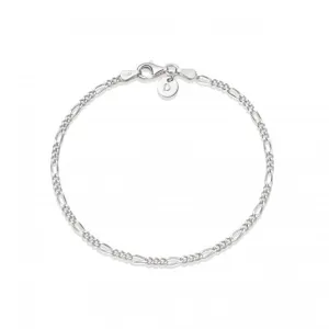 Essentials Fine Figaro Chain Chain Recycled Sterling Silver Bracelet BRFIG_SLV