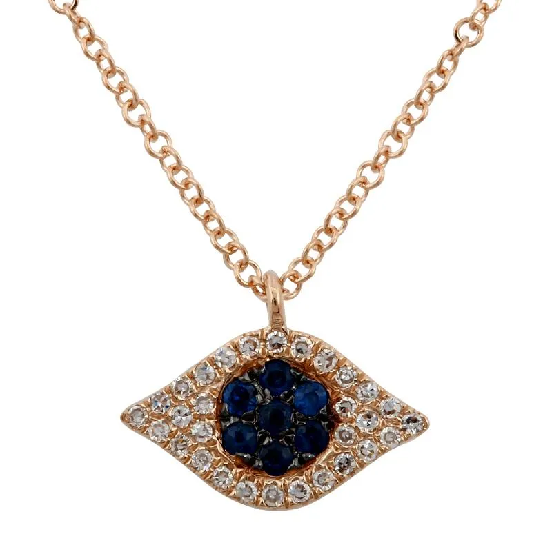 Eye Pendant Necklace with Sapphire