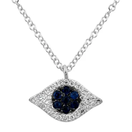 Eye Pendant Necklace with Sapphire