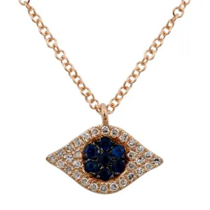 Eye Pendant Necklace with Sapphire