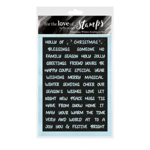 For The Love Of Stamps - Christmas Wishes Sentiment Strips