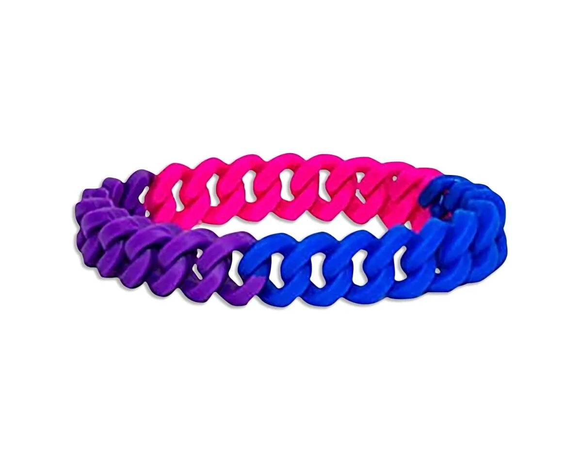 Gay Pride Silicone Chain Link Bracelet Variety Pack (30 Pieces)