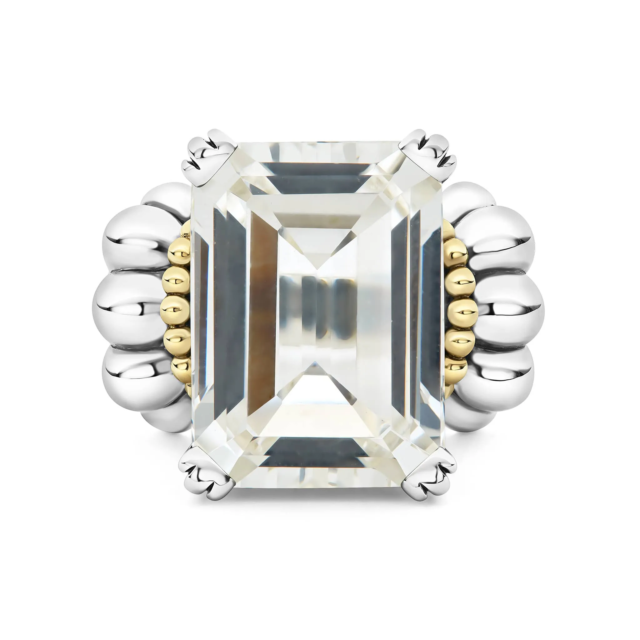 Glacier Extra Large Emerald-Cut White Topaz Ring