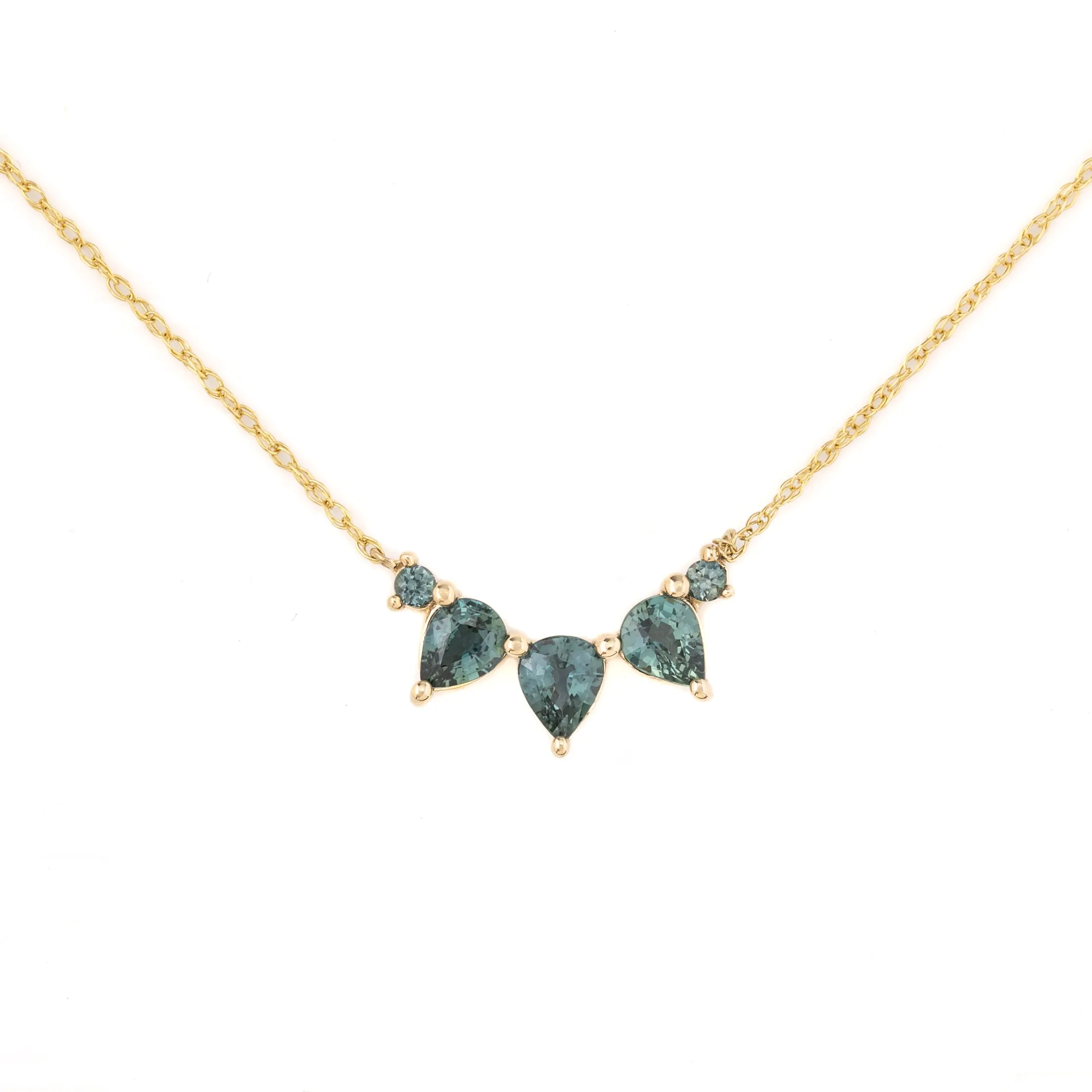 Gloria Blue Green Sapphire Necklace (One of a kind)