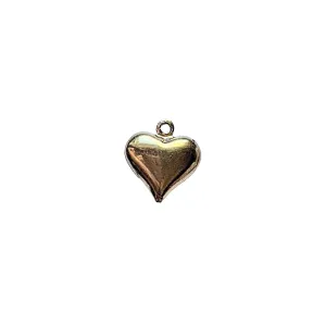 Gold Puffy Heart Charm