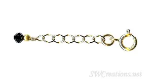 Golden Cosmo Jet Crystal Beaded Bracelet Extender