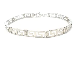 Greek Key Bracelet Sterling Silver 8"