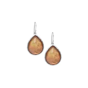 Ippolita Wonderland Brown Shell Large Teardrop Earrings in Sterling Silver