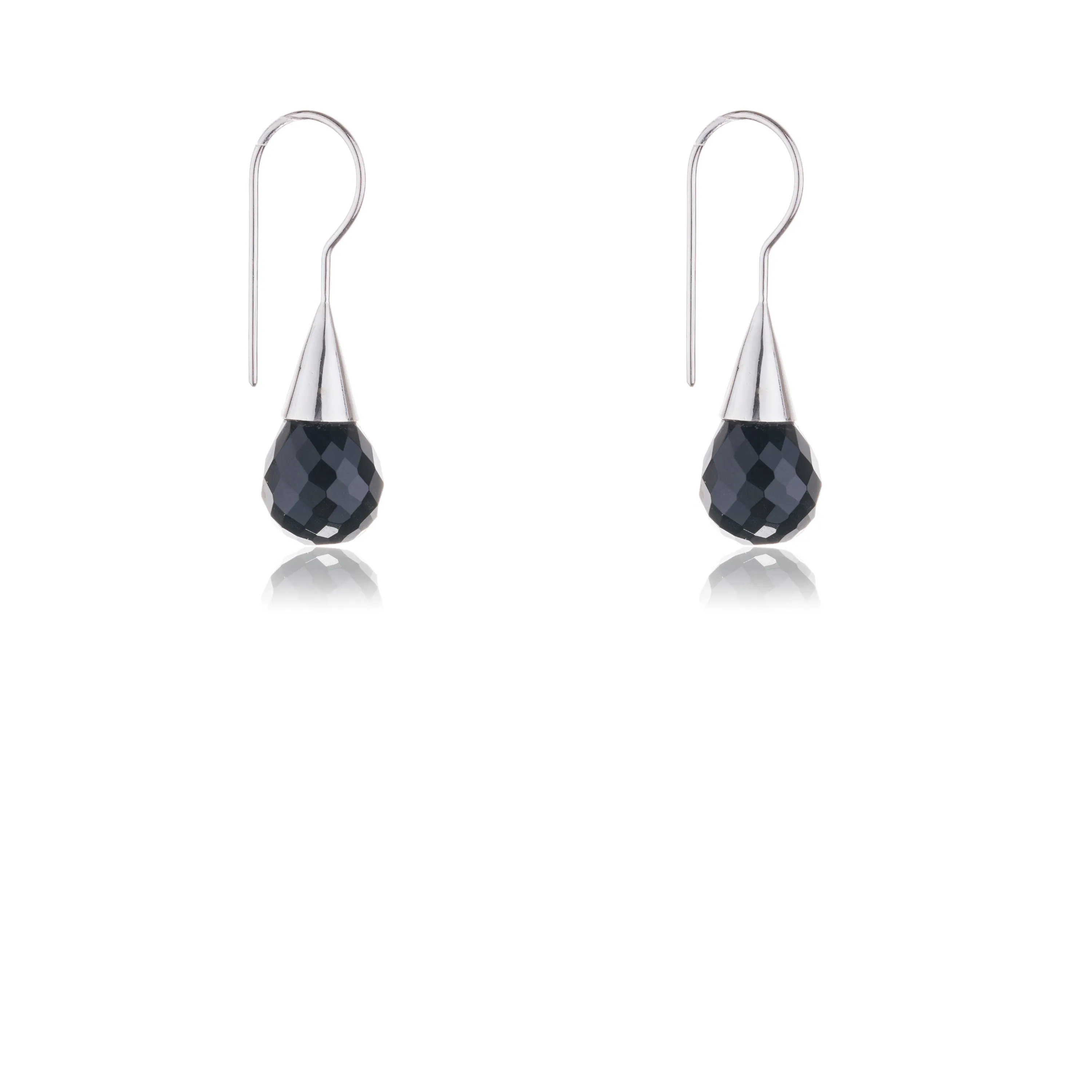 Kia, Black Onyx Earrings, Sterling Silver