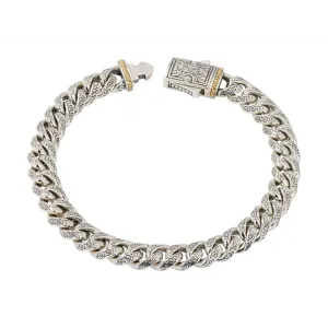 Konstantino Mens Laconia Silver and 18K Gold Link Bracelet