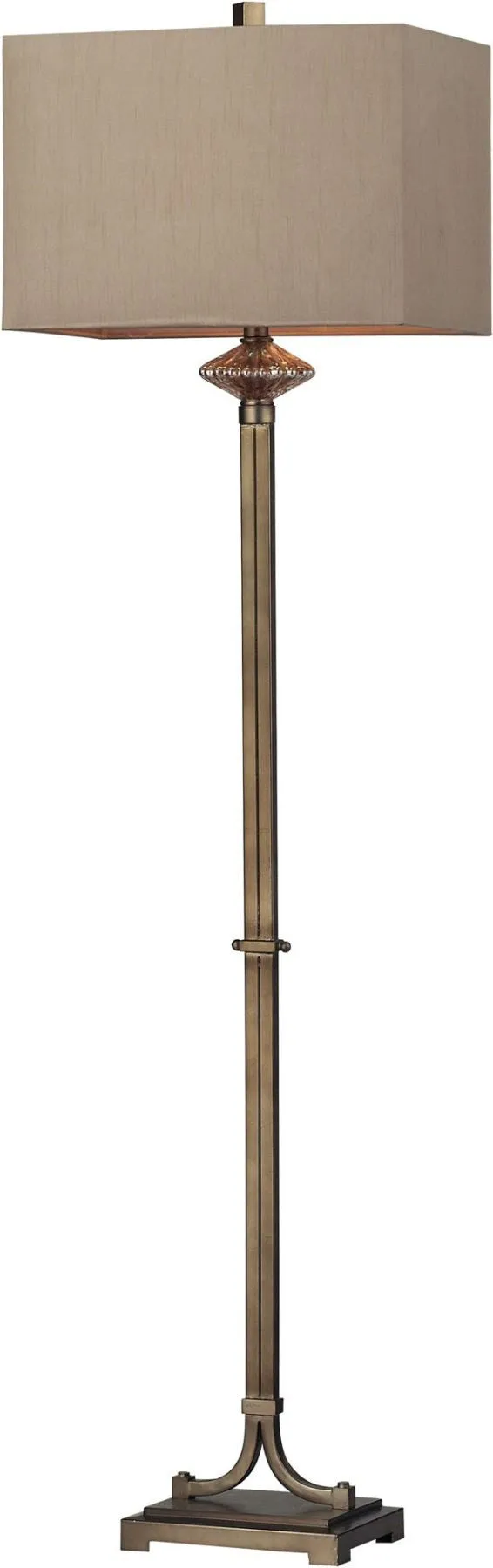 Lakemere Amber Antique Mercury Glass Floor Lamp In Antique Gold