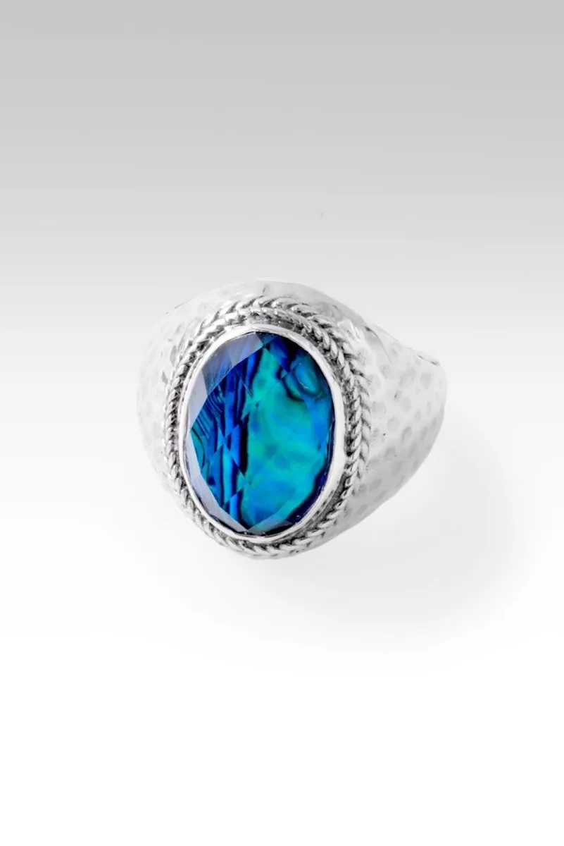 Light of My Presence Ring™ in Bali Waters Abalone & Quartz Triplet