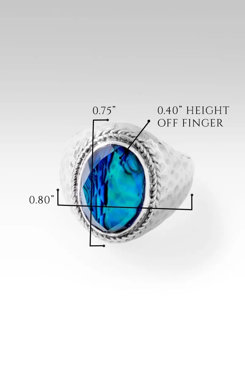 Light of My Presence Ring™ in Bali Waters Abalone & Quartz Triplet