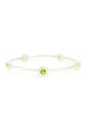 MARGARET ELLIS Five Stone Bangle Bracelet - Peridot