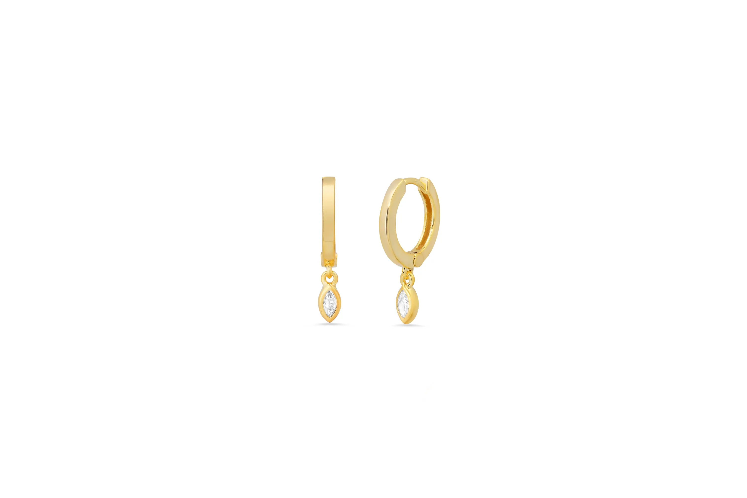 Marquise Drop Huggie Earrings