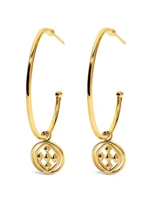 Medallion Large Hoop Earrings by Gracewear