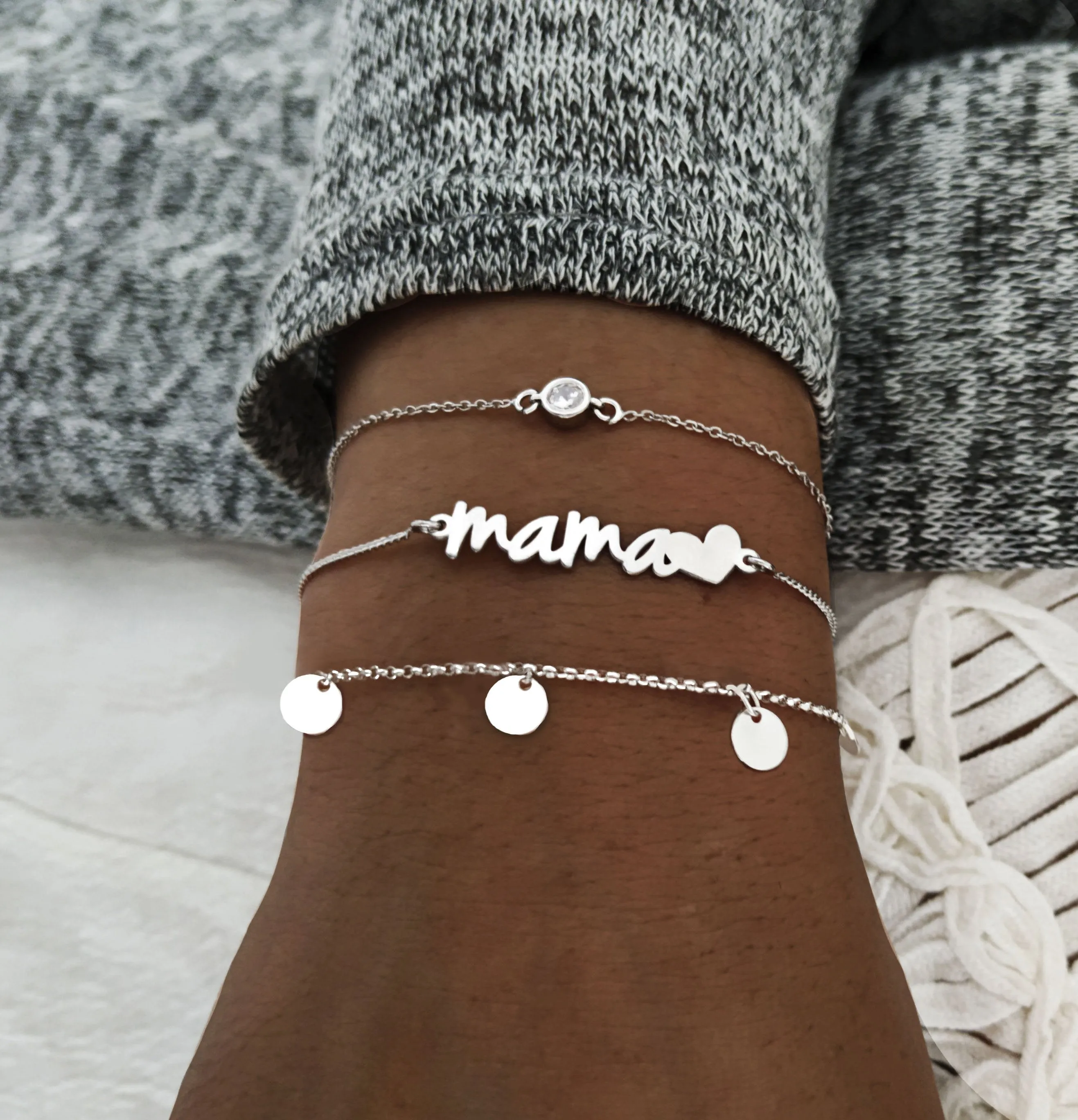 Mini Moons Silver Bracelet