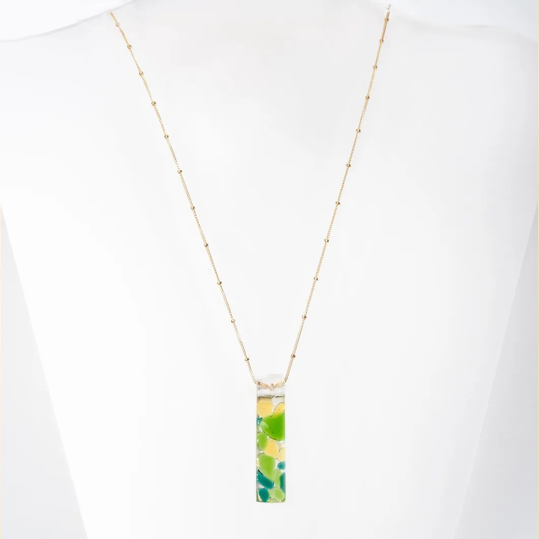 Mosaic Stiletto Gold Fill Necklace