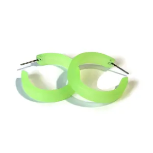 Neon Green Small Classic Hoop Earrings