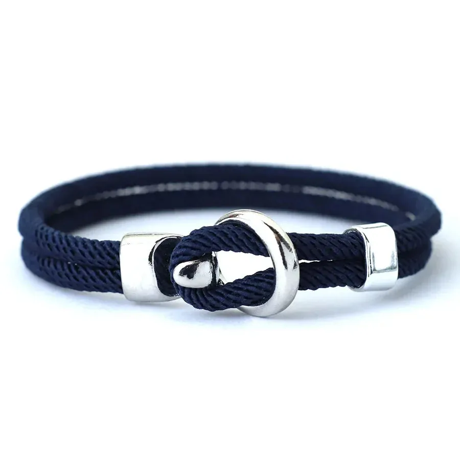 Noter Hiphop Mens Bracelet With Rope Double Layer Easy Hook Nautical Braclet Homme Gift For Husband Leisure Pulseira Accessories