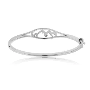 Oval Mountain Ridge Bangle Bracelet