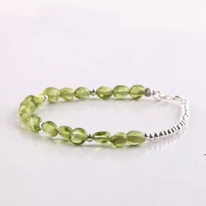 Peridot Bead Bracelets August Birthstone Handmade Gemstone Jewelry Accessories for Women