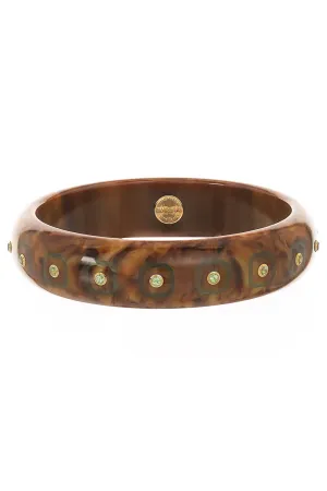 Peridot Brown Bakelite Bangle