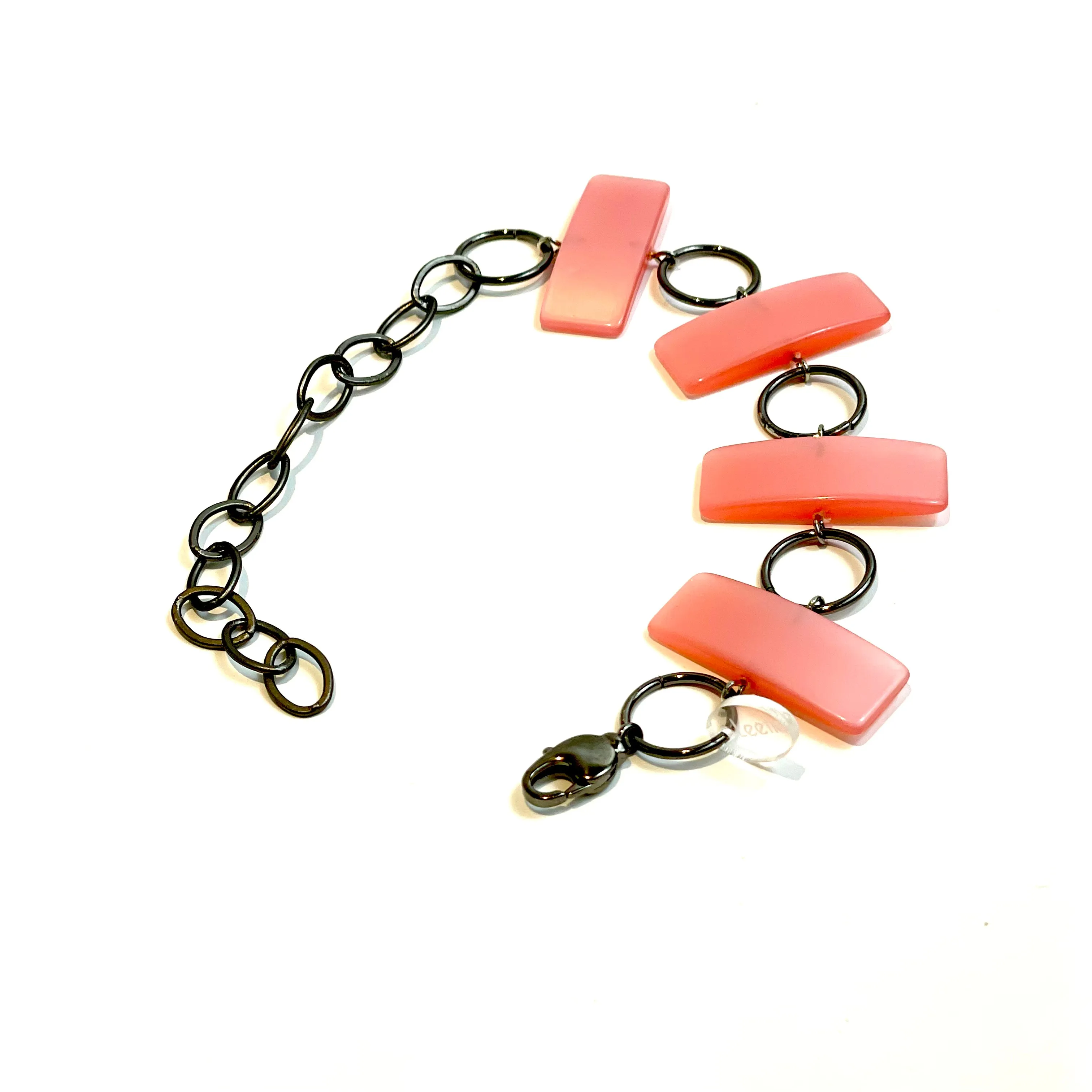 Pink Moonglow Geometric Stations Bracelet