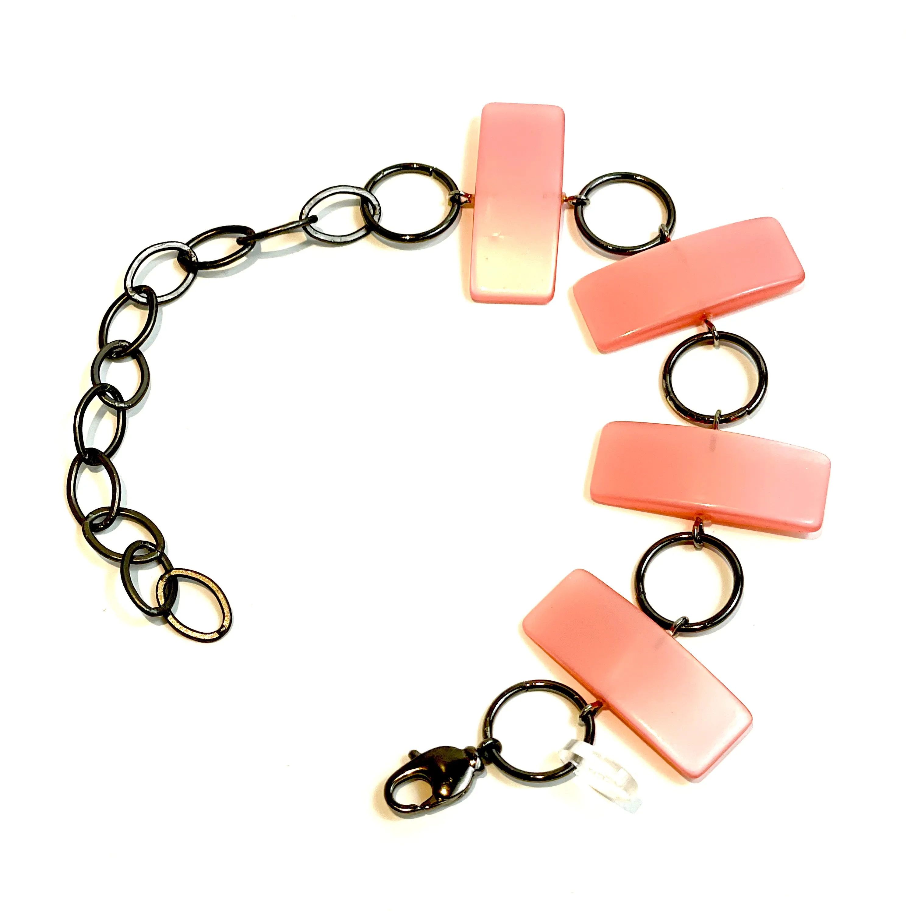 Pink Moonglow Geometric Stations Bracelet