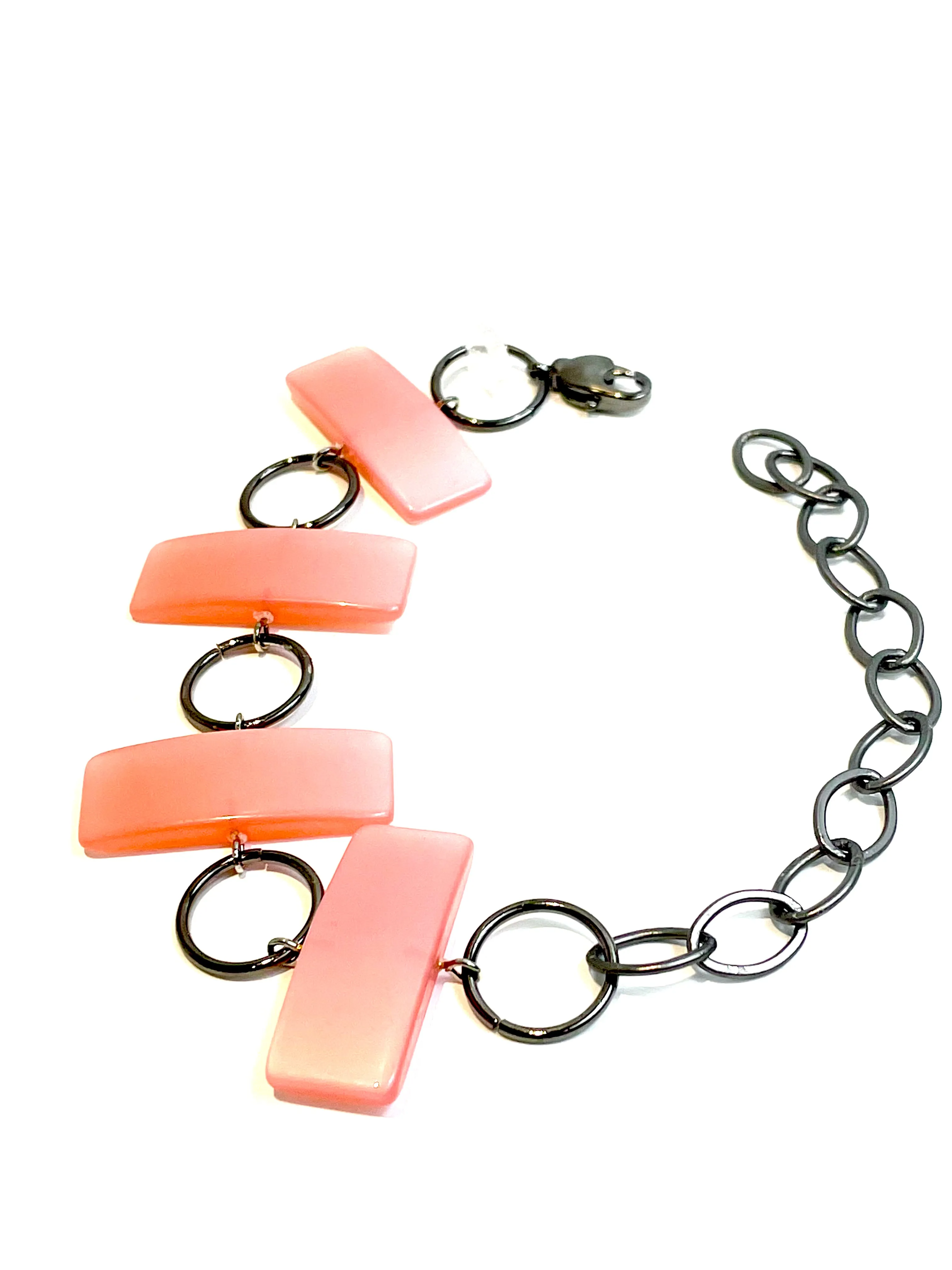 Pink Moonglow Geometric Stations Bracelet