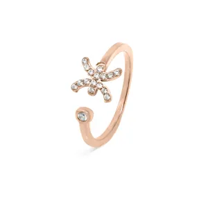 Pisces Ring with CZ Stones - Rose Gold