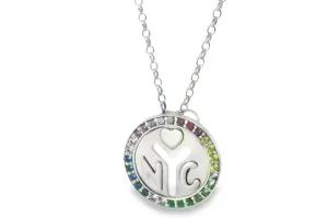 Rainbow 'NYC' Subway Token Necklace