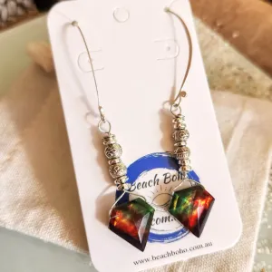 RAINBOWS - AMMOLITE HILLTRIBE SILVER EARRINGS