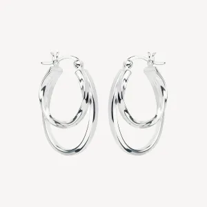 Sea of Change Silver Hoop Earrings