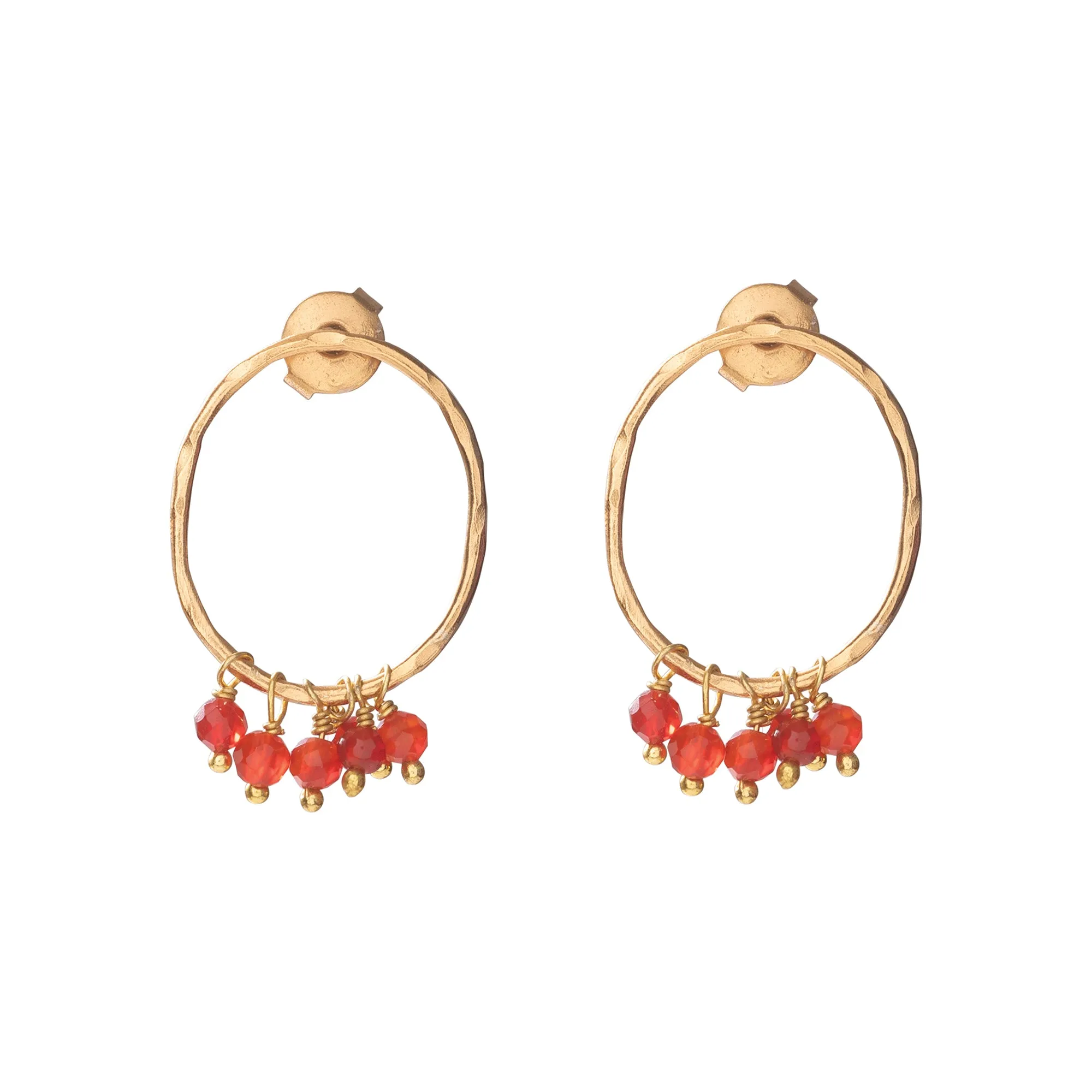 Serenity Carnelian Gold Plated Earrings - A Beautiful Story