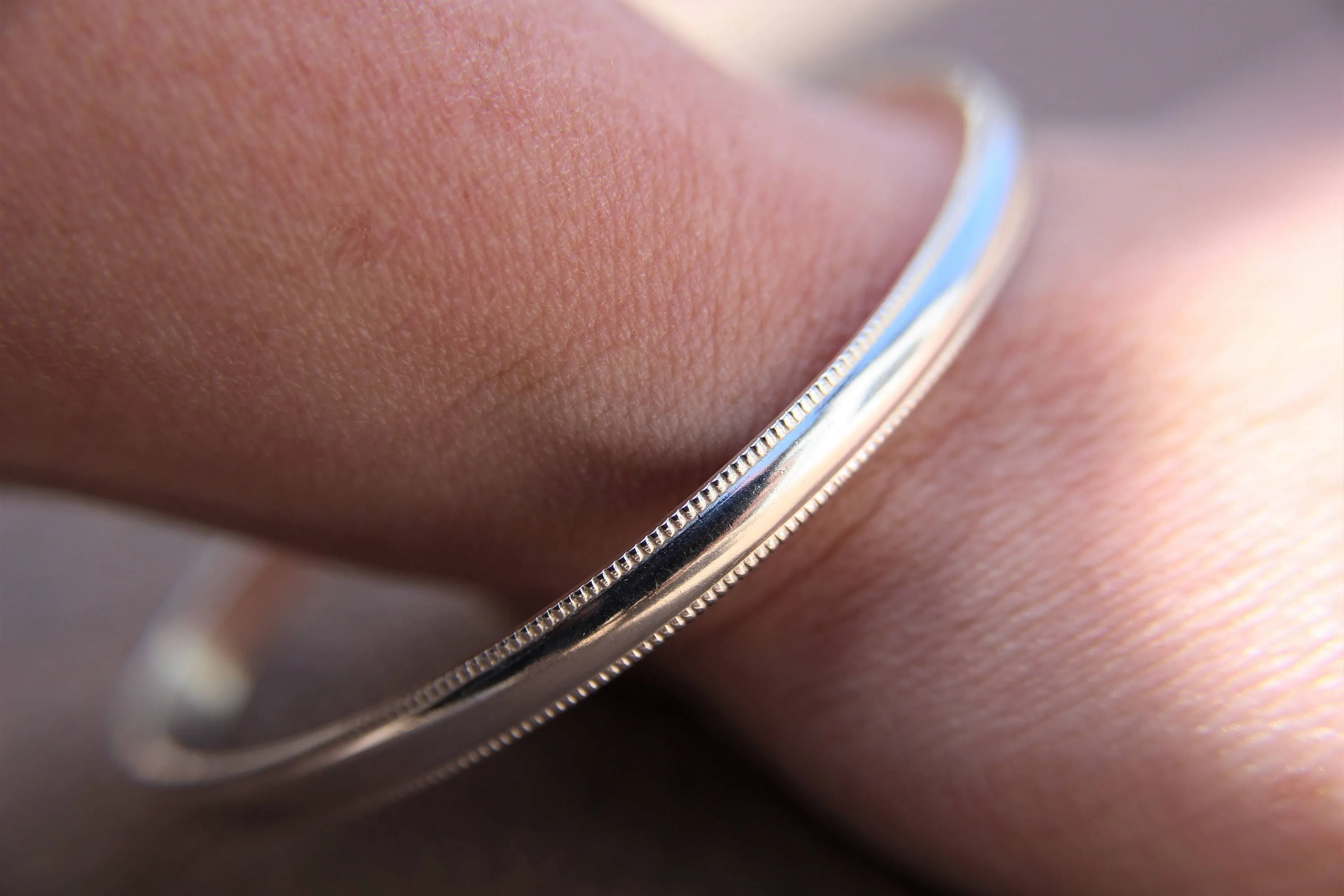 Silver Bangle Bracelet, Simple Bangle Bracelet, Bangle Bracelet, Millgrain Bangle, Textured Jewelry, Boho Jewelry, Modern Bracelet, Gift