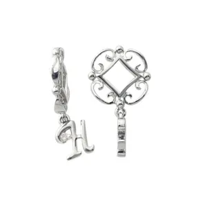 Silver H Initial Dangle Charm S207D