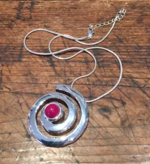 Snail Pendant (Pink Jade)