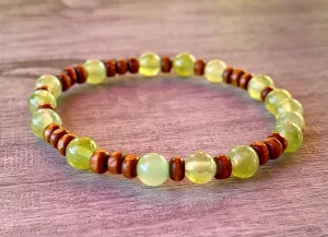 🔴SOLD🔴Renee Handmade Peridot and Wood Expandable Bracelet