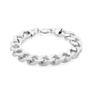 Sterling Silver 23cm Bevdicut Curb 450 Gauge Bracelet